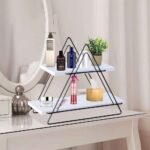Dekoratif Mutfak Ve Banyo Düzenleyici Organizer Raf (Siyah-Beyaz)